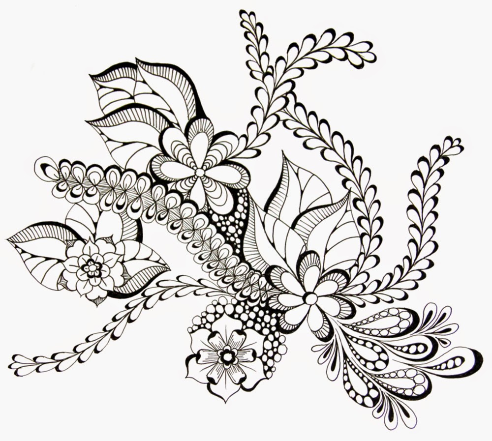 1000x897 Silver Expression Floral Doodle, Sketch, Art, Flower, Drawing