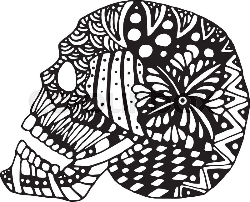 800x646 Hand Draw A Skull Zentangle Trend Patterns Can Be Used