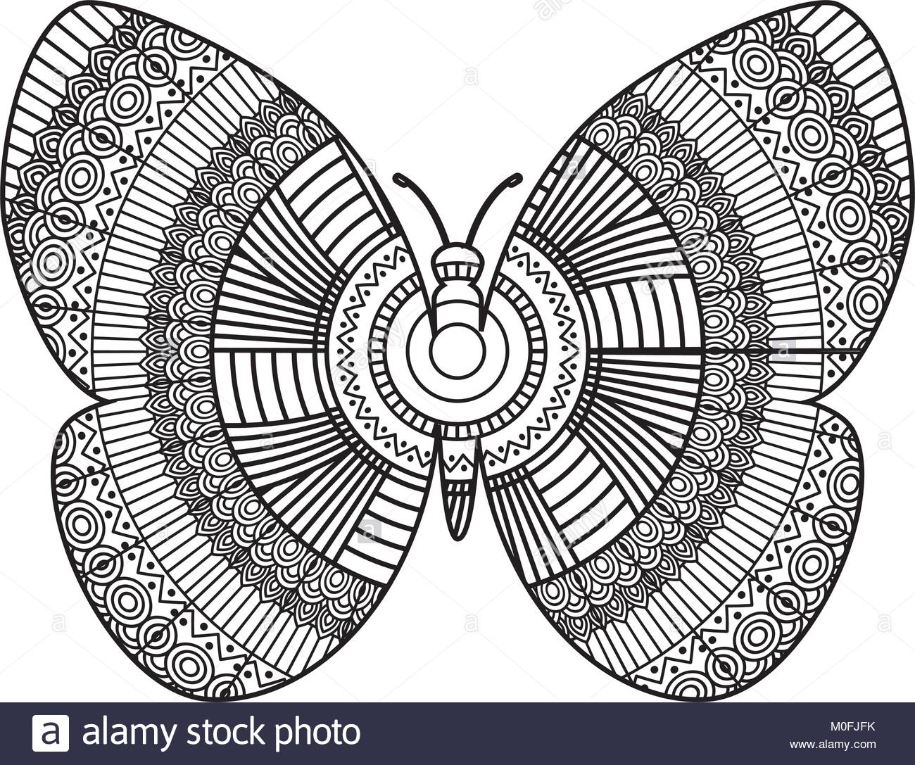 1300x1087 Hand Drawn For Adult Coloring Pages With Butterfly Zentangle Stock