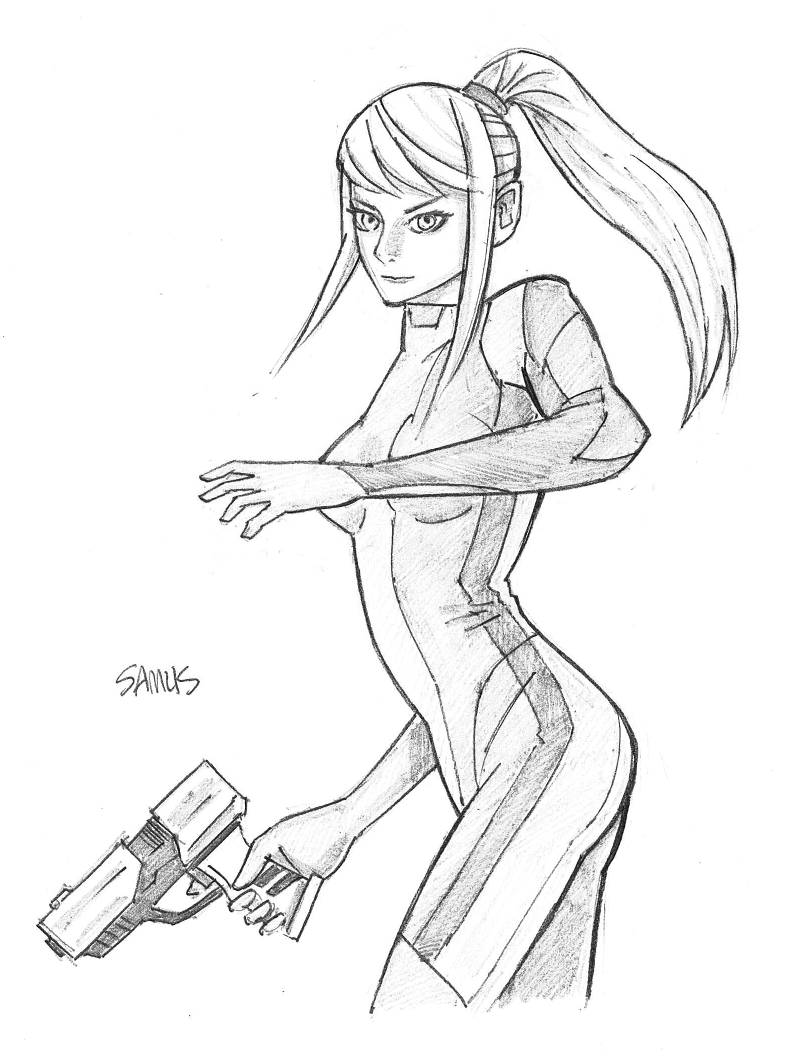 1588x2122 Zero Suit Samus Drawing By Taltlo