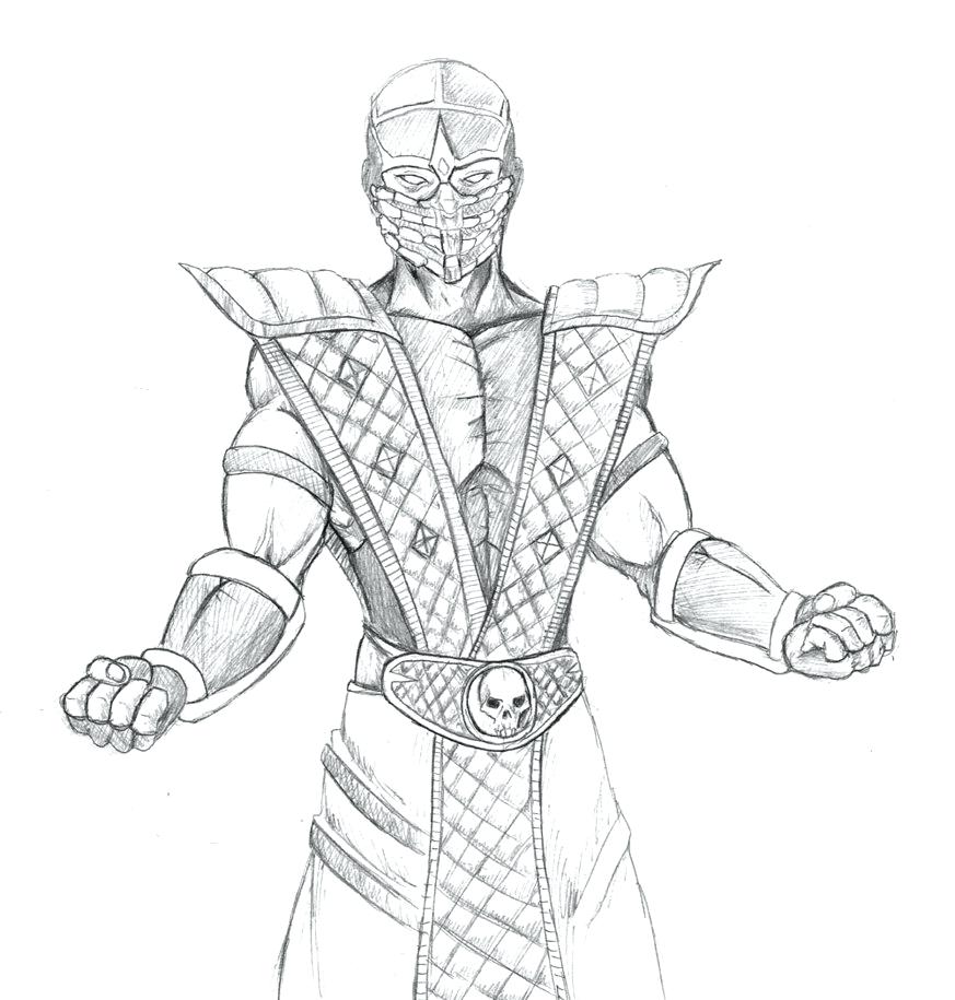 873x915 Coloring Mortal Kombat Coloring Pages Scorpion Drawing Drawings