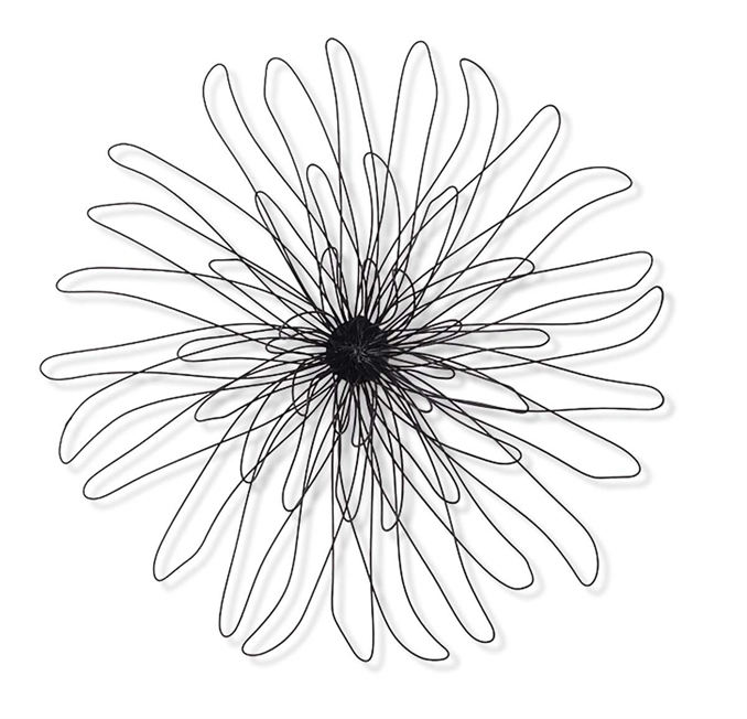 678x652 Boho Wire Zinnia, Small Plum Amp Post