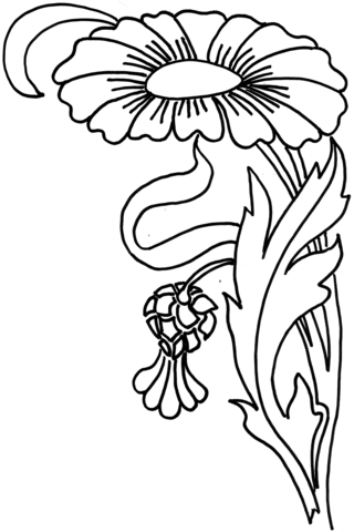 320x480 Zinnia Flower Coloring Page Free Printable Coloring Pages