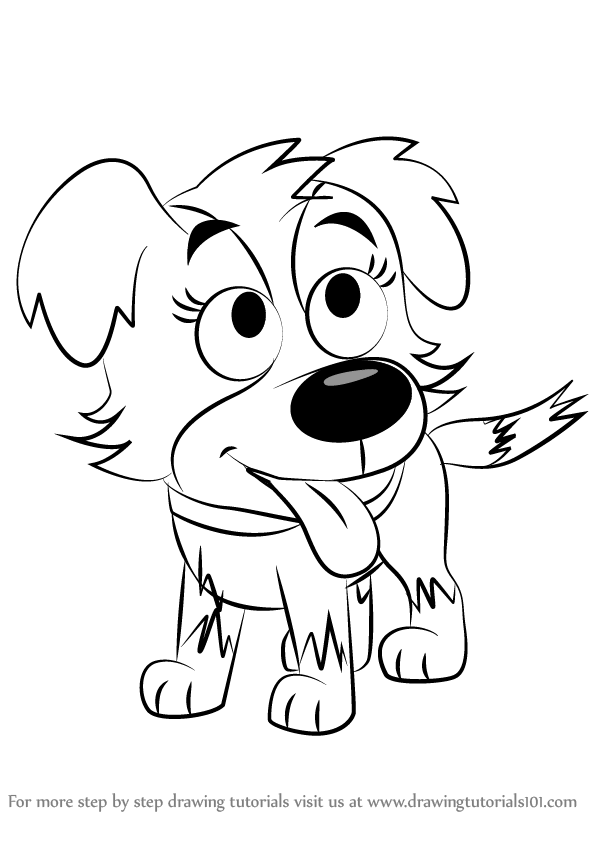 598x844 Learn How To Draw Zipper From Pound Puppies (Pound Puppies) Step