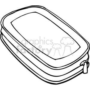 300x300 Royalty Free Black And White Outline Of A Pencil Container