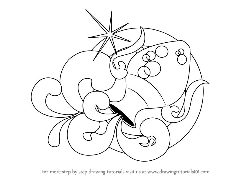 844x598 Learn How To Draw Aquarius Zodiac Sign (Zodiac Signs) Step By Step