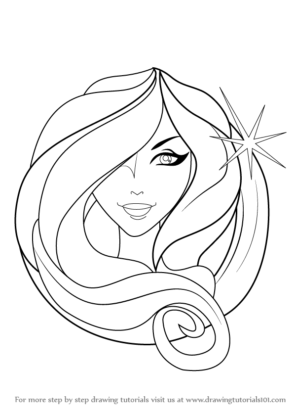 598x845 Learn How To Draw Virgo Zodiac Sign (Zodiac Signs) Step By Step