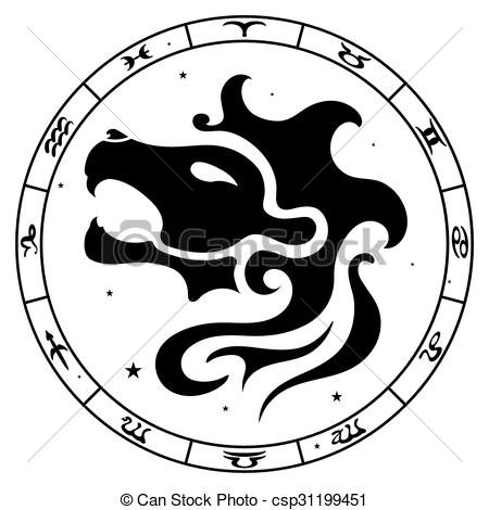 450x470 Leo Zodiac Sign, Vector Illustration Clipart Vector