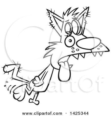 450x470 Clipart Of A Cartoon Black And White Lineart Zombie Cat Drooling