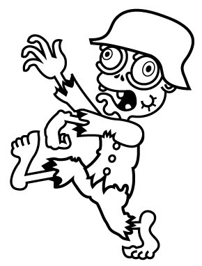 290x382 Nazi Zombie Cartoon Vector Outline