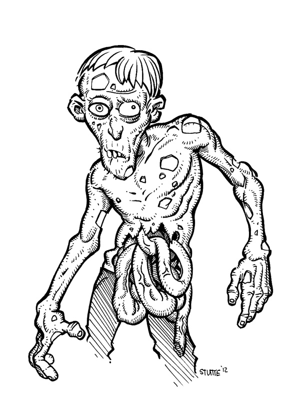 600x830 Cartoon Zombie By Stutte