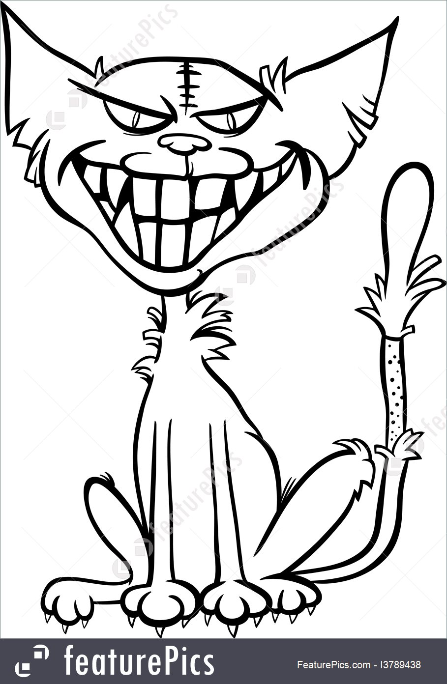 909x1392 Halloween Zombie Cat Cartoon For Coloring Book