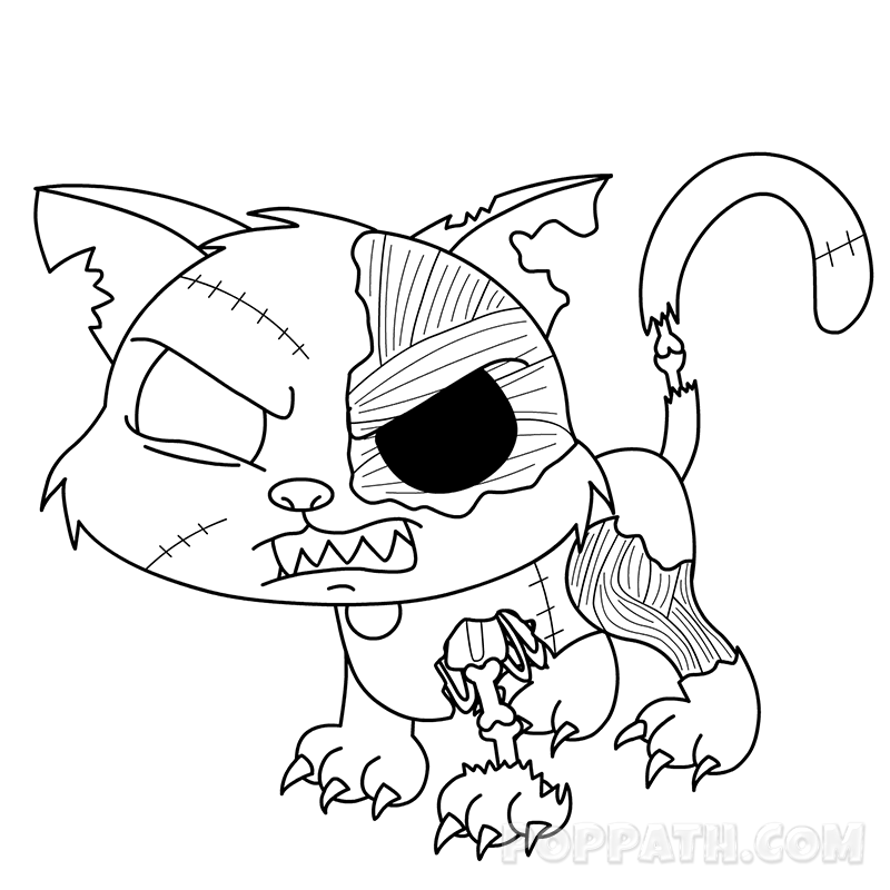 Zombie Cat Drawing at GetDrawings | Free download