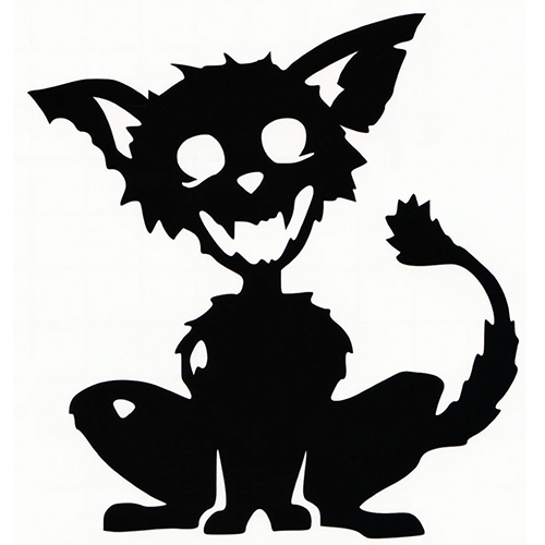 500x500 Zombie Cat Die Cut Vinyl Decal Pv1094