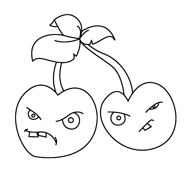 632x600 How To Draw Plants Vs Zombies Cherries Draw Central Plants Vs