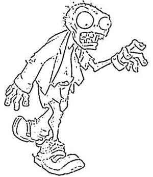 300x346 Zombie Cartoon Coloring Page Zombies Zombie Cartoon