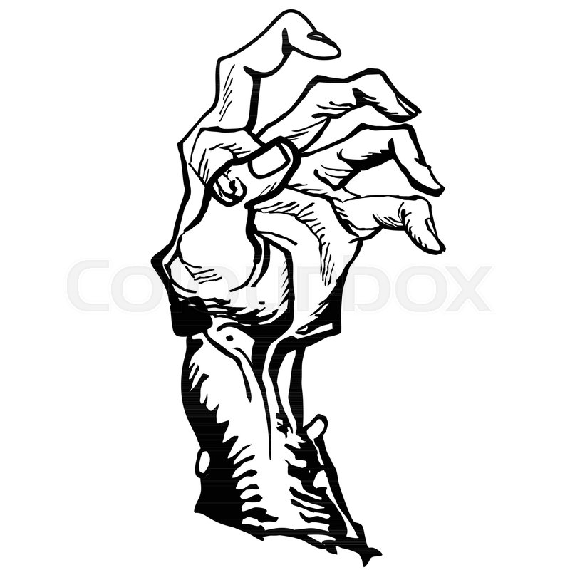 800x800 Zombie Hand Emerging From The Ground Cartoon Illustration Isolated