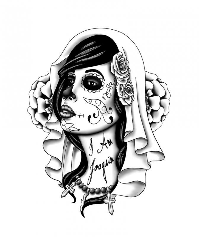 672x800 Face Of Zombie Woman Tattoo
