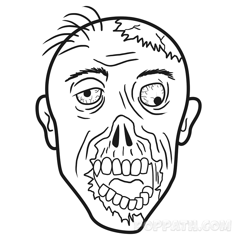 800x800 How To Draw A Zombie Head Pop Path
