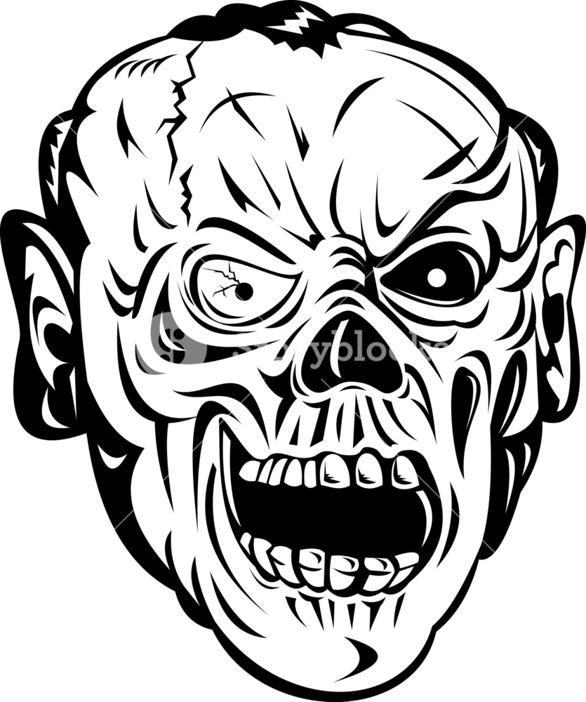 835x1000 Zombie Skull Face Monster Royalty Free Stock Image