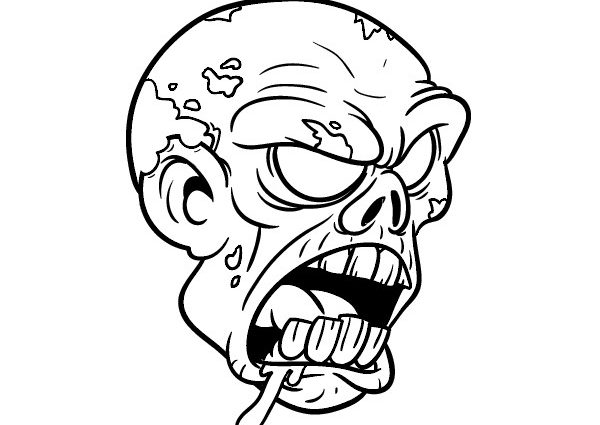 600x425 Scary Zombie Coloring Pages Scary Coloring Pages Zombie Face