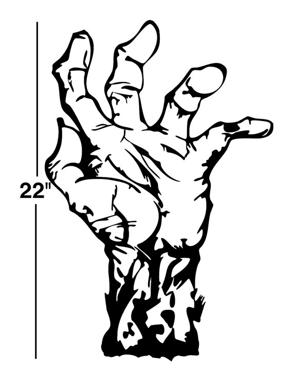 570x743 Zombie Hand Decal