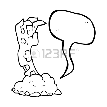 450x450 Freehand Drawn Cartoon Zombie Hand Rising From Ground Royalty Free