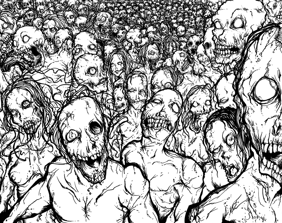 900x713 Zombie Horde By Genghiskrahn