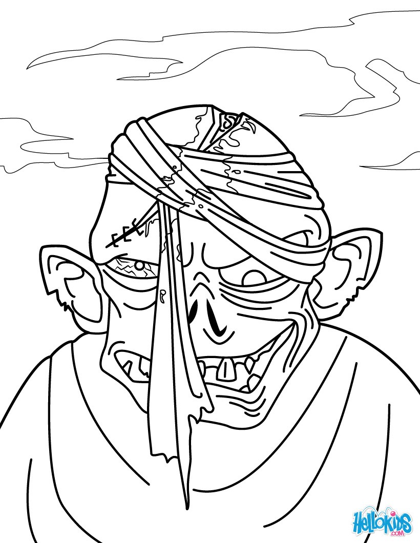 820x1060 Zombie Head Coloring Pages