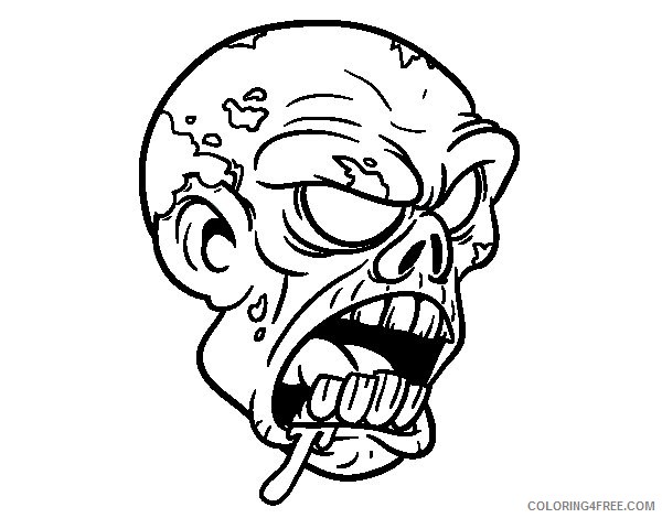 600x470 Zombie Head Coloring Pages Coloring4free