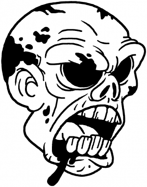 300x381 Bloody Zombie Head Decal Car Or Truck Window Decal Sticker