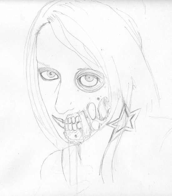 550x628 How To Draw A Zombie [Video]