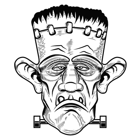 450x450 Monster Head. Halloween Zombie. Design Element For Poster
