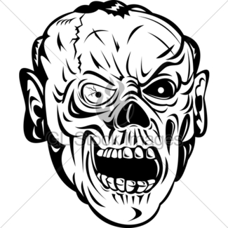 325x325 Zombie Skull Face Monster Gl Stock Images