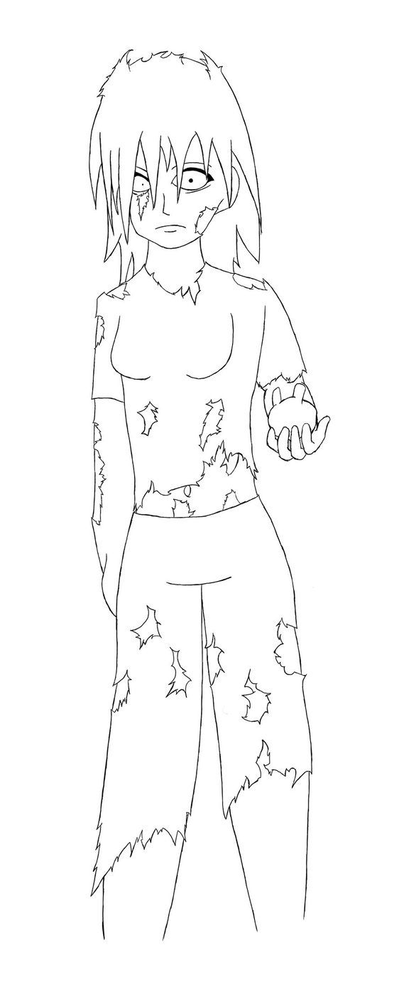 569x1402 Female Zombie Outline By Naldrag
