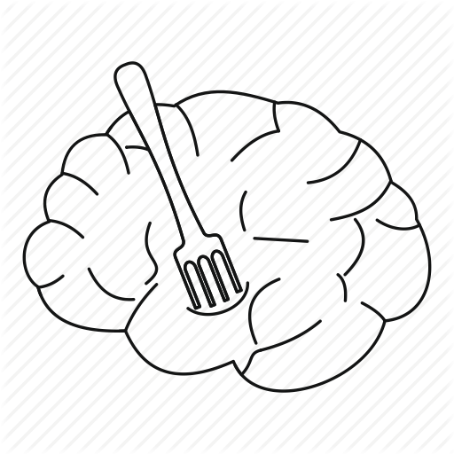 512x512 Brain, Food, Fork, Line, Outline, Thin, Zombie Icon Icon Search