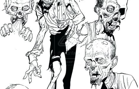 470x300 Pictures Of Zombies To Color Pumpkin Zombie Coloring Page Kids