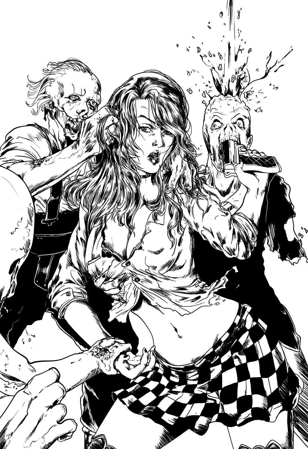 1024x1490 Pin Up Girl Vs. Zombies By Rossowinch