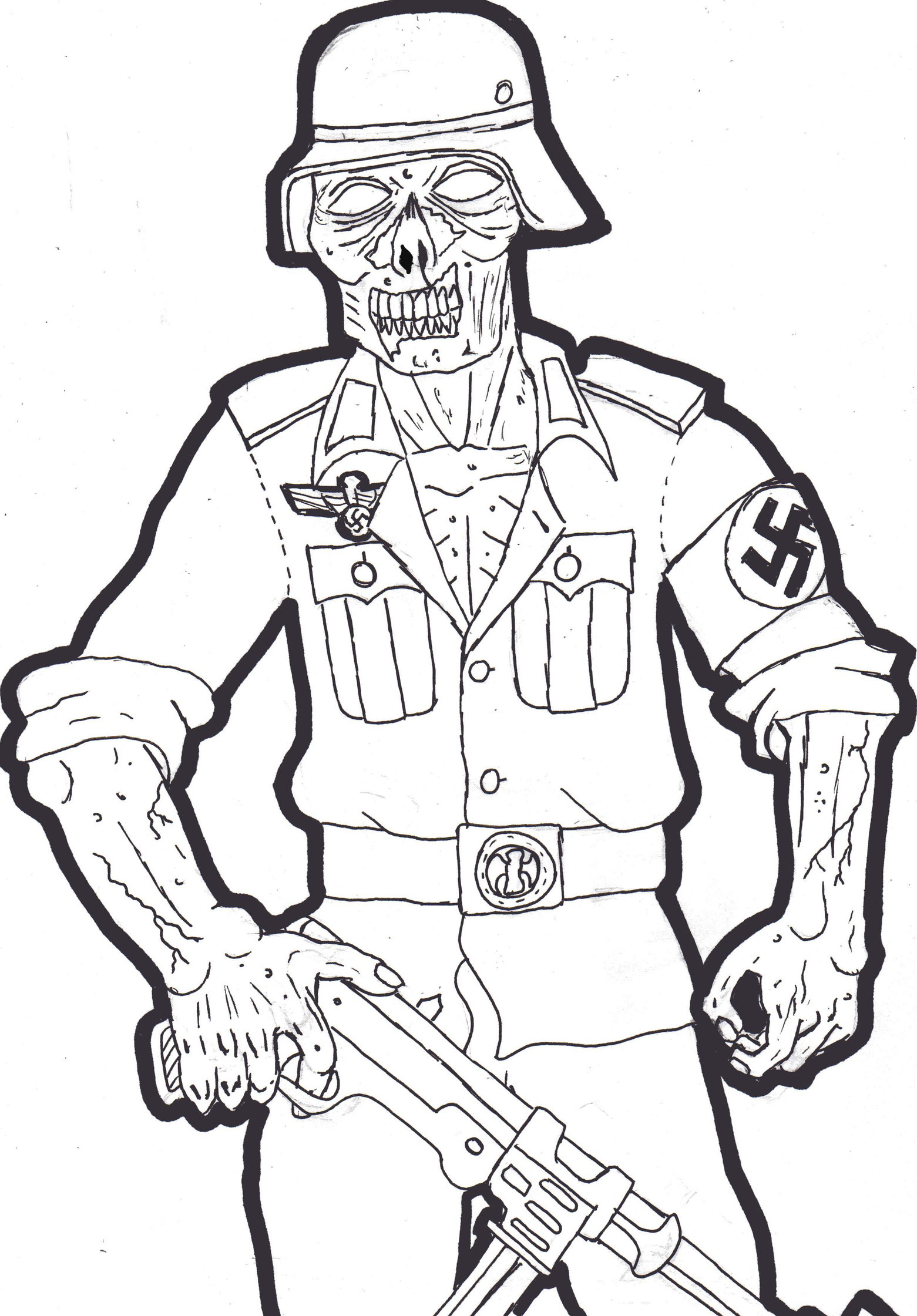 1561x2241 Nazi Zombie By Seanhowdle