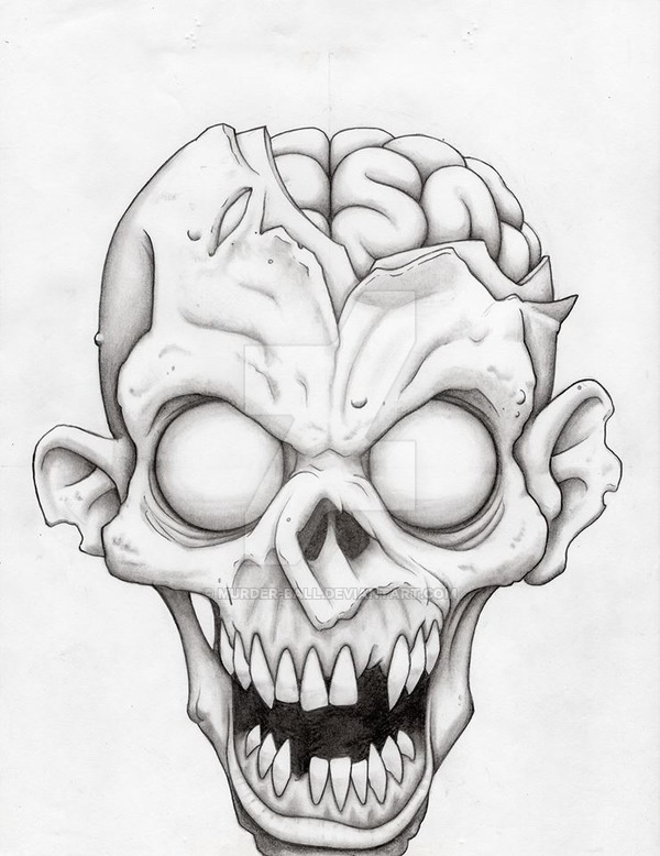 600x778 Drawn Zombie Face