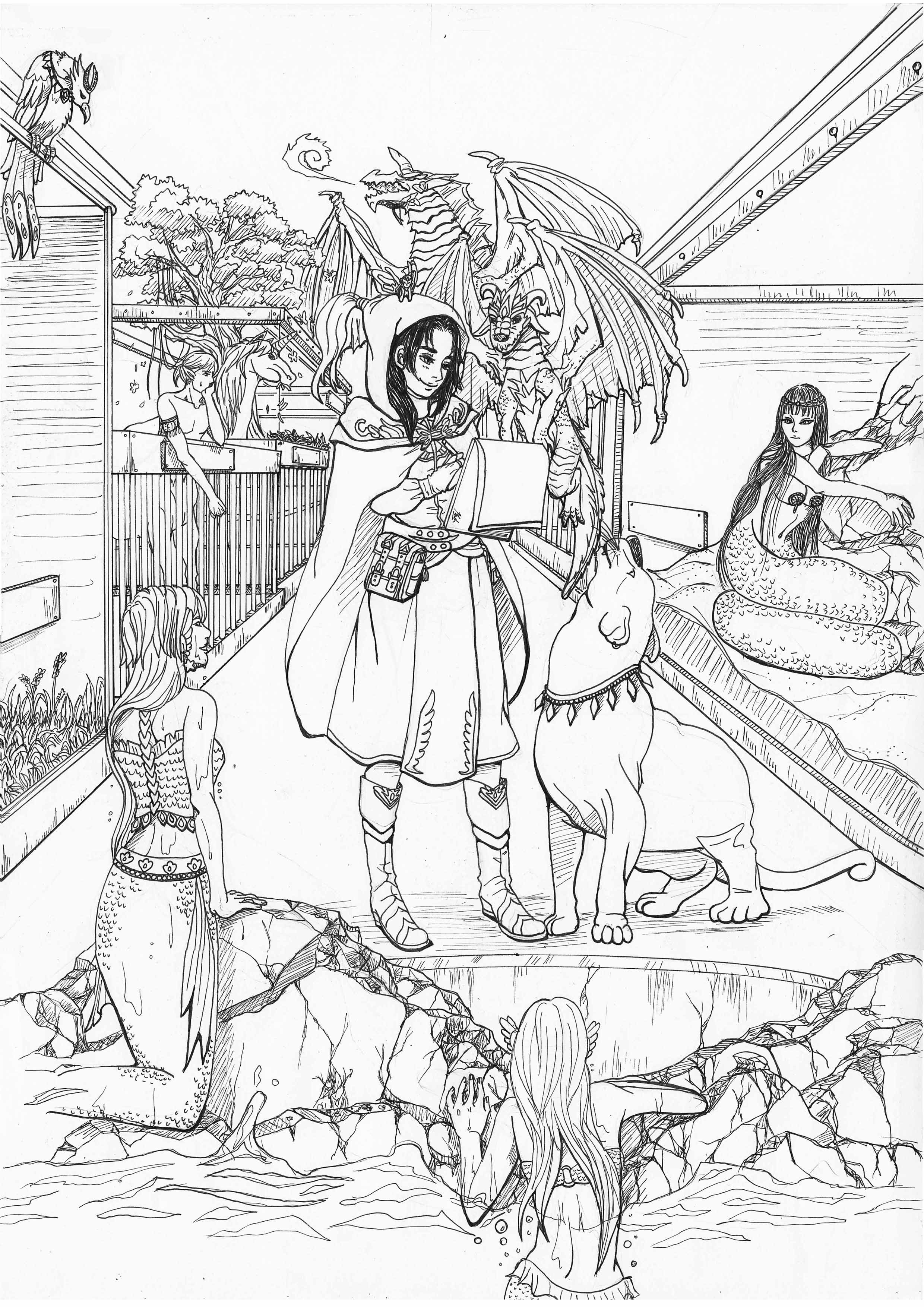 2480x3508 Title Fantasy Zoo Illustrated This Is For A School Assignment