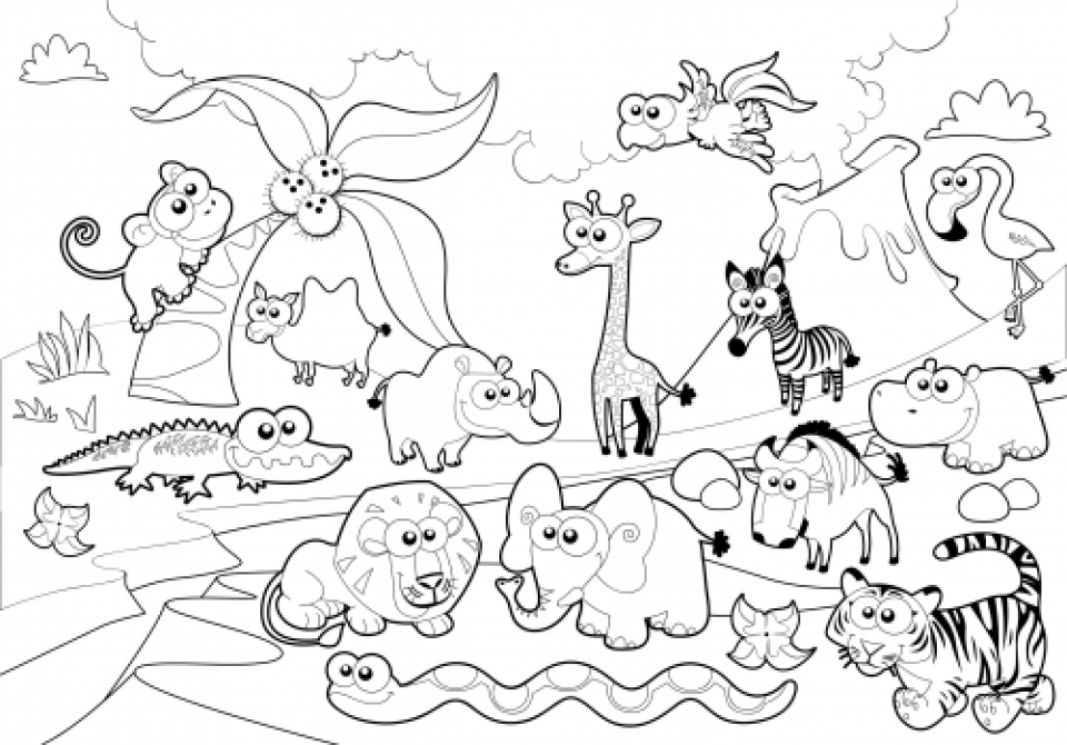 960x670 Zoo Coloring Page