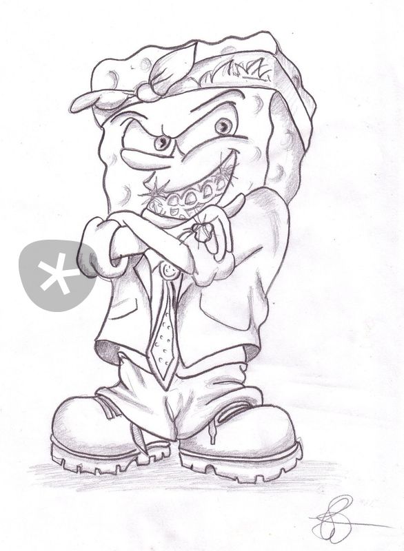 586x800 Spongebob Drawing Art Prints And Posters By Hermesengel