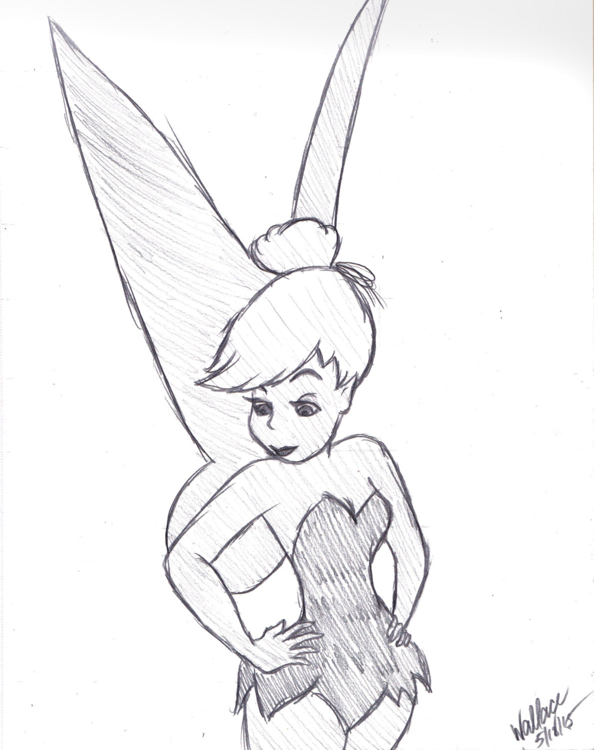 1189x1500 Disney's Peter Pan Tinkerbell Sketch Drawing