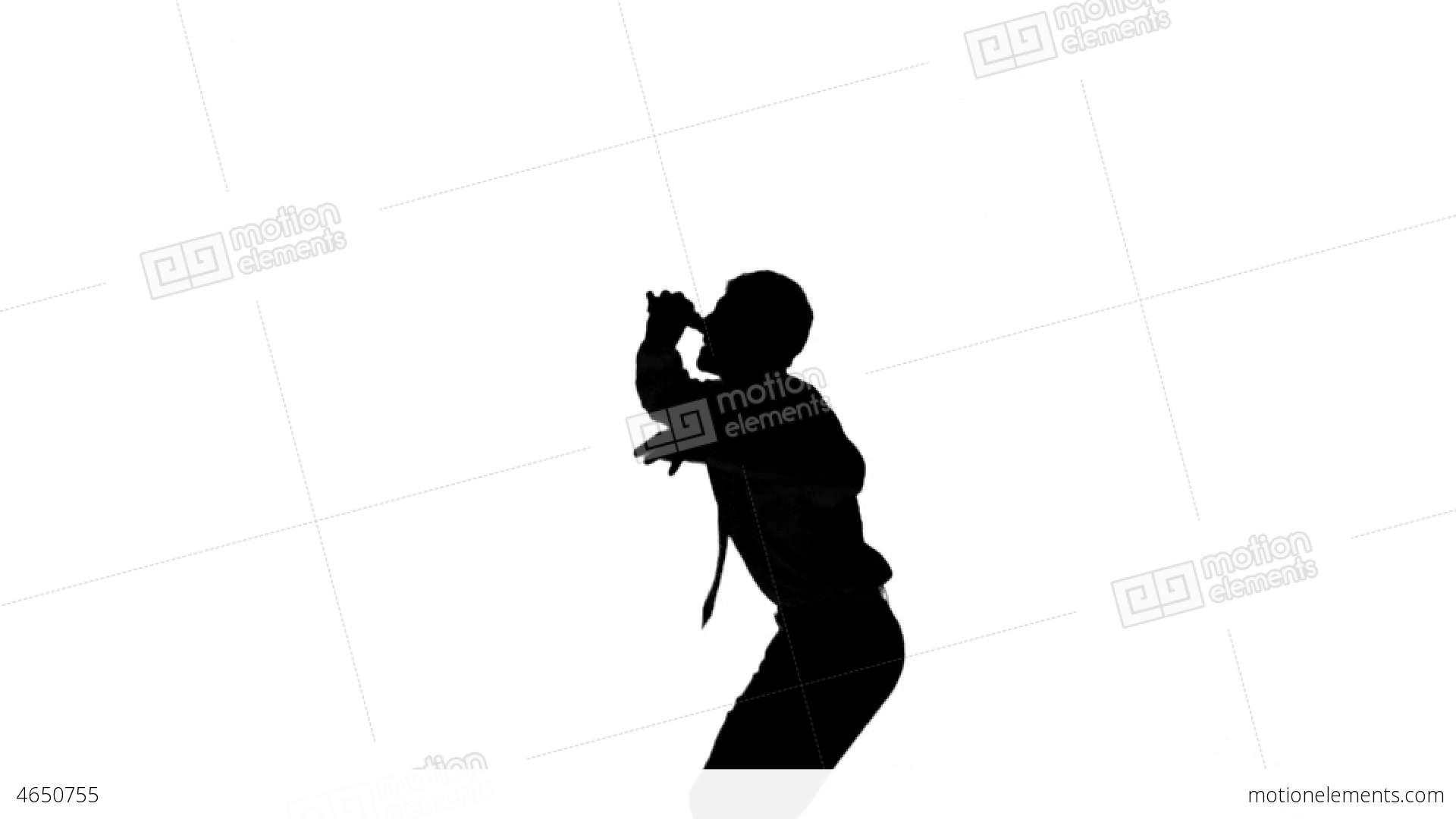 1920x1080 Silhouette Of A Man Jumping On White Background Stock Video