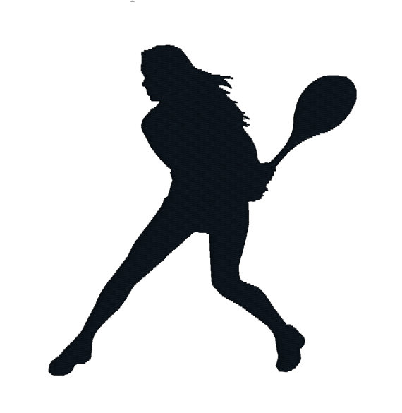 570x585 Free Female Tennis Silhouette Clipart