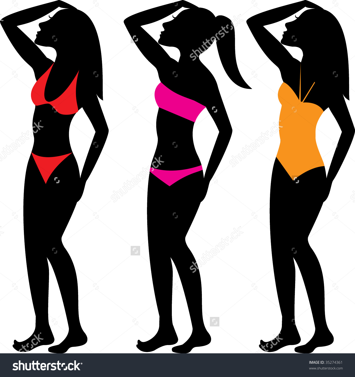 1500x1592 Silhouette Clipart Swimwear Collection