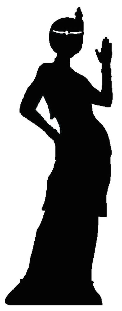 394x1000 Flapper Girl Silhouette Lifesize Cardboard Cutout 1920's Gangsters