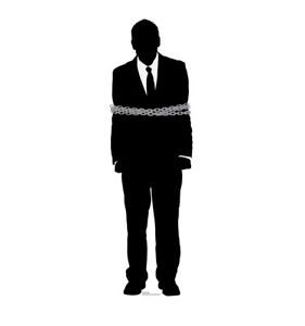 281x300 Gangster Prisoner Silhouette Standee Theme Party Decor 1920'S