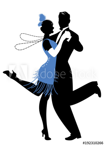 358x500 Silhouettes Of Couple Wearing Clothes In The Style Of The Twenties